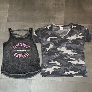 PINK Victoria's Secret/Marc NY Black and Gray Tank Top Set
